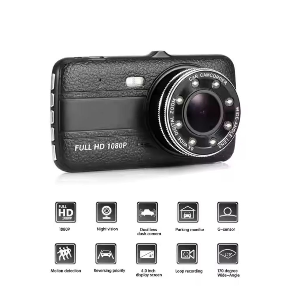 DVR Dash 4 inch Full HD 1080P Dual Dash Camera