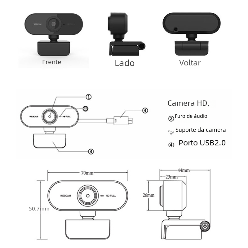 HD USB Webcam for Online Meetings and Streaming